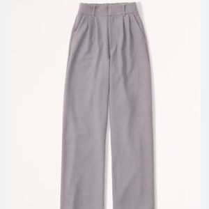 Abercrombie and Fitch Tailored Wide Leg Trousers (Medium, Gray)